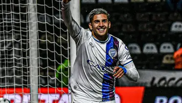 Hernán López Muñoz festejando gol en Godoy Cruz