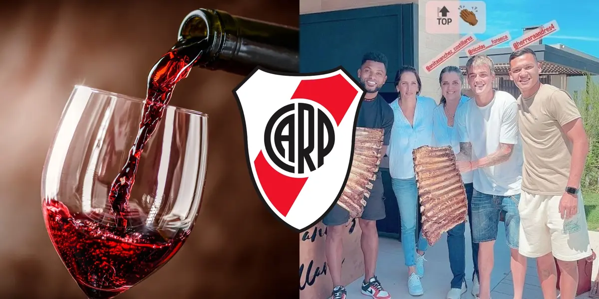 Copa de vino y Borja con los costillares