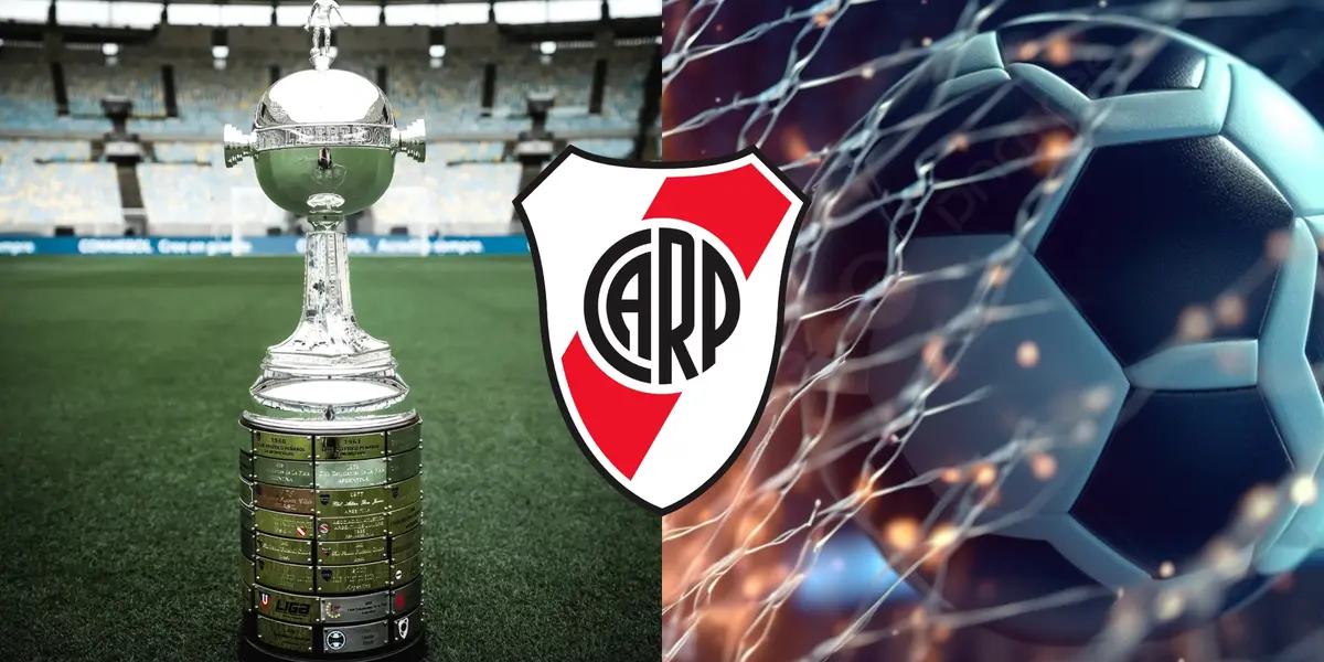 Copa Libertadores y pelota ingresando al arco