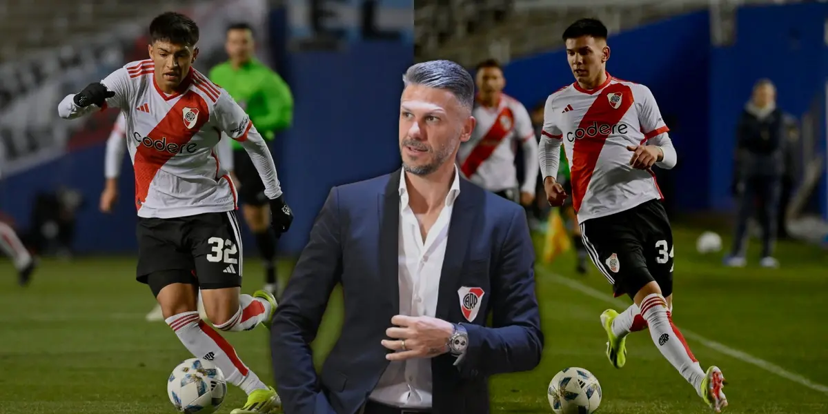 Demichelis con Agustín Ruberto y Franco Mastantuono.