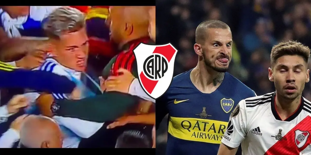 El delantero del Xeneize se quiso pasar de vivo con la gente de River