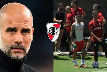 El entrenador del Millonario se quedó hablando con el jugador tras el amistoso con Racing de Montevideo