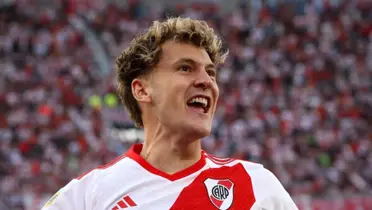 Facundo Colidio en la victoria de River Plate ante Nacional de Montevideo.