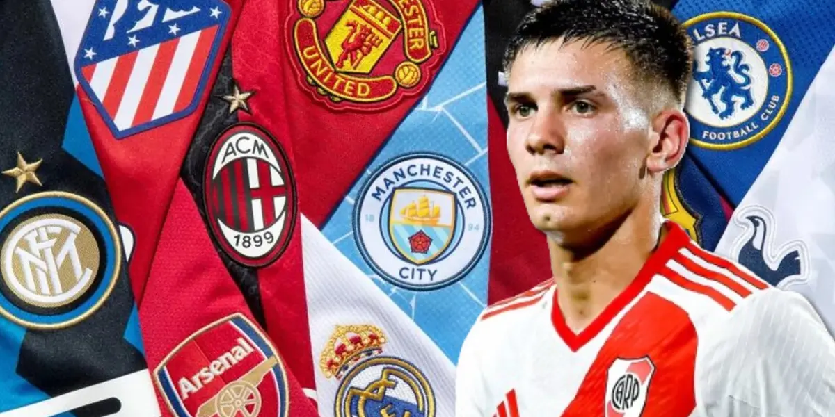 Franco Mastantuono con la camiseta de River.