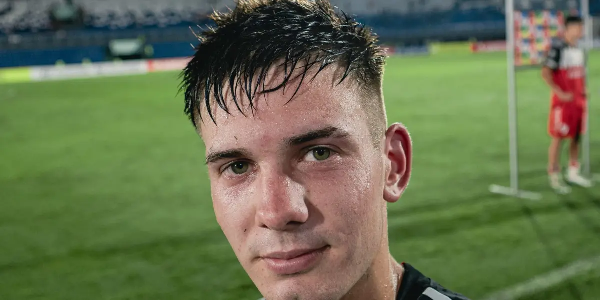 Franco Mastantuono tras su gol en River