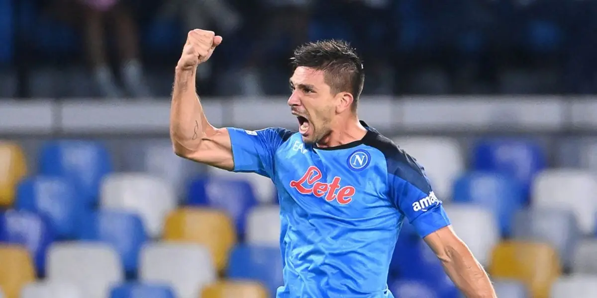 Gio Simeone debutó con gol en la Champions League con la camiseta del Nápoli