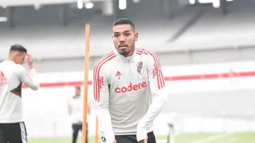 Héctor David Martínez durante un entrenamiento de River Plate.