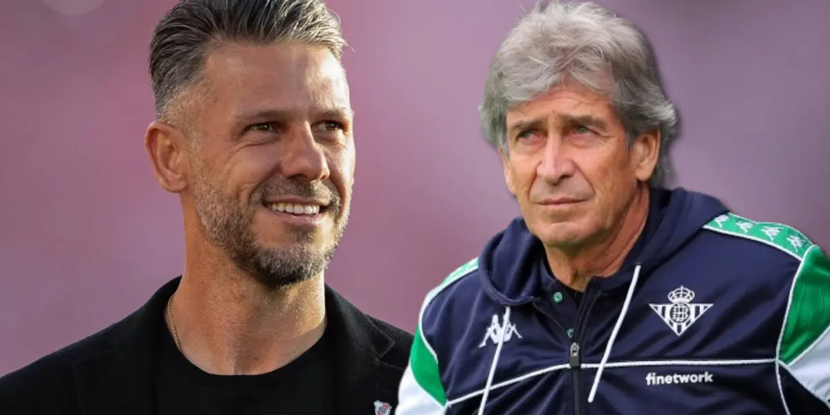 Manuel Pellegrini y de fondo Martín Demichelis.