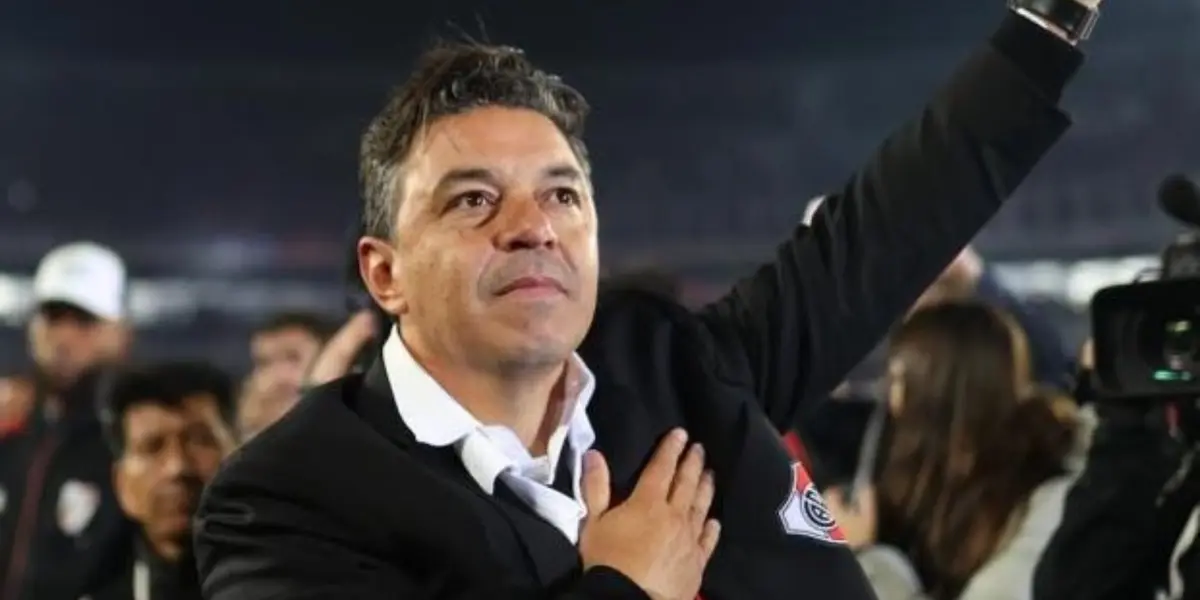 Marcelo Gallardo agradeciendo a la gente de River la ovación