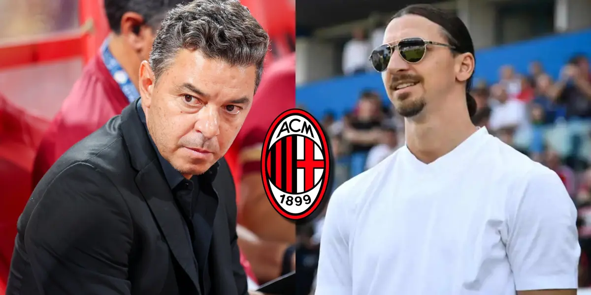 Marcelo Gallardo y Zlatan Ibrahimovic. El AC Milan los relaciona a ambos.