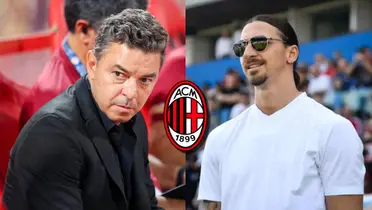 Marcelo Gallardo y Zlatan Ibrahimovic. El AC Milan los relaciona a ambos.