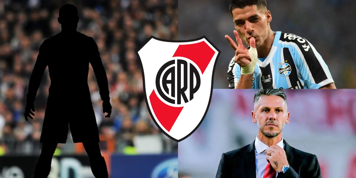 Martín Demichelis acomodándose la corbata y Luis Suárez con la camiseta de Gremio.