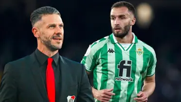 Martín Demichelis de traje junto a Germán Pezzella.