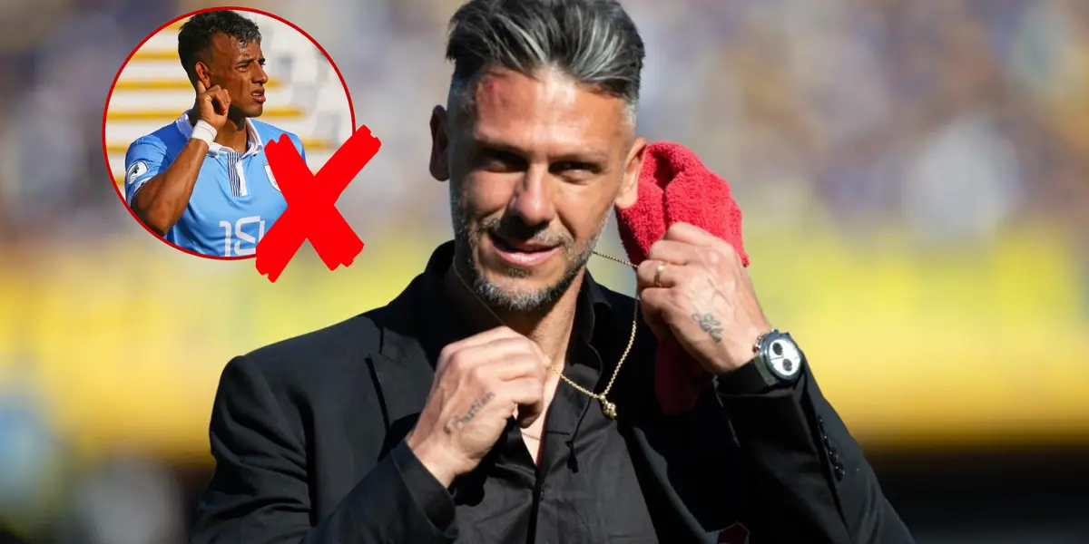 Martín Demichelis de traje y Luciano Rodríguez.