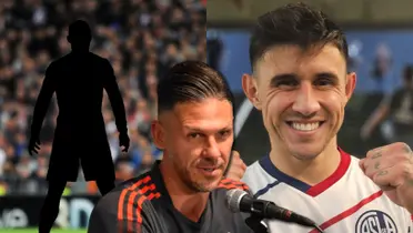 Martín Demichelis en conferencia y de fondo, Adam Bareiro.