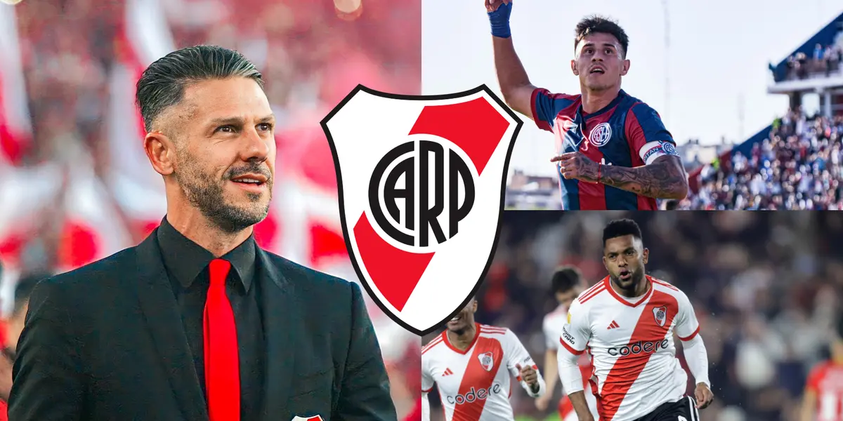 Martín Demichelis junto a Miguel Borja y Adam Bareiro.