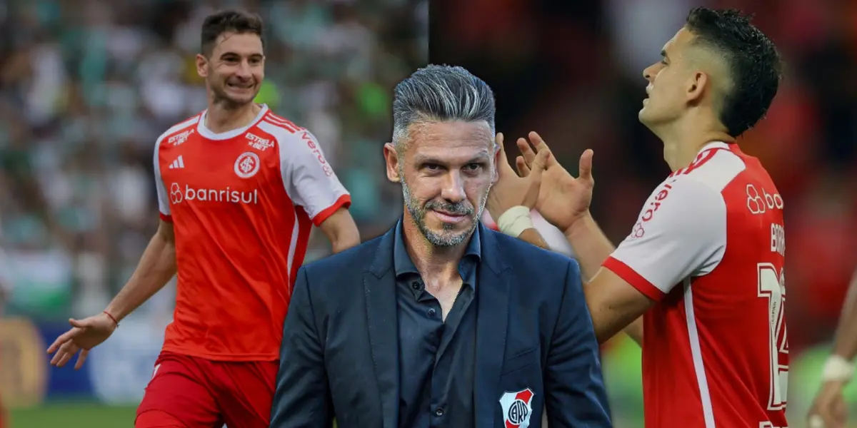Martín Demichelis, Lucas Alario y Rafael Santos Borré.