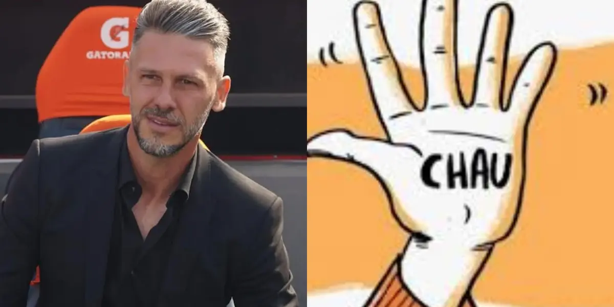 Martín Demichelis, mano con un chau en el medio.