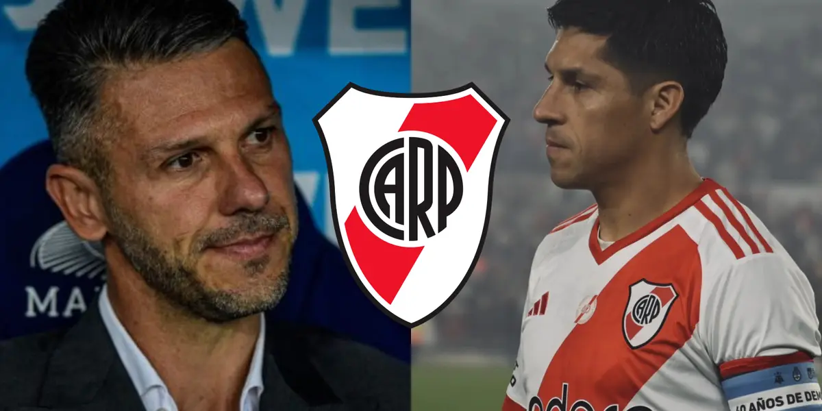 Martín Demichelis y a su lado Enzo Pérez con la camiseta de River.