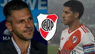 Martín Demichelis y a su lado Enzo Pérez con la camiseta de River.