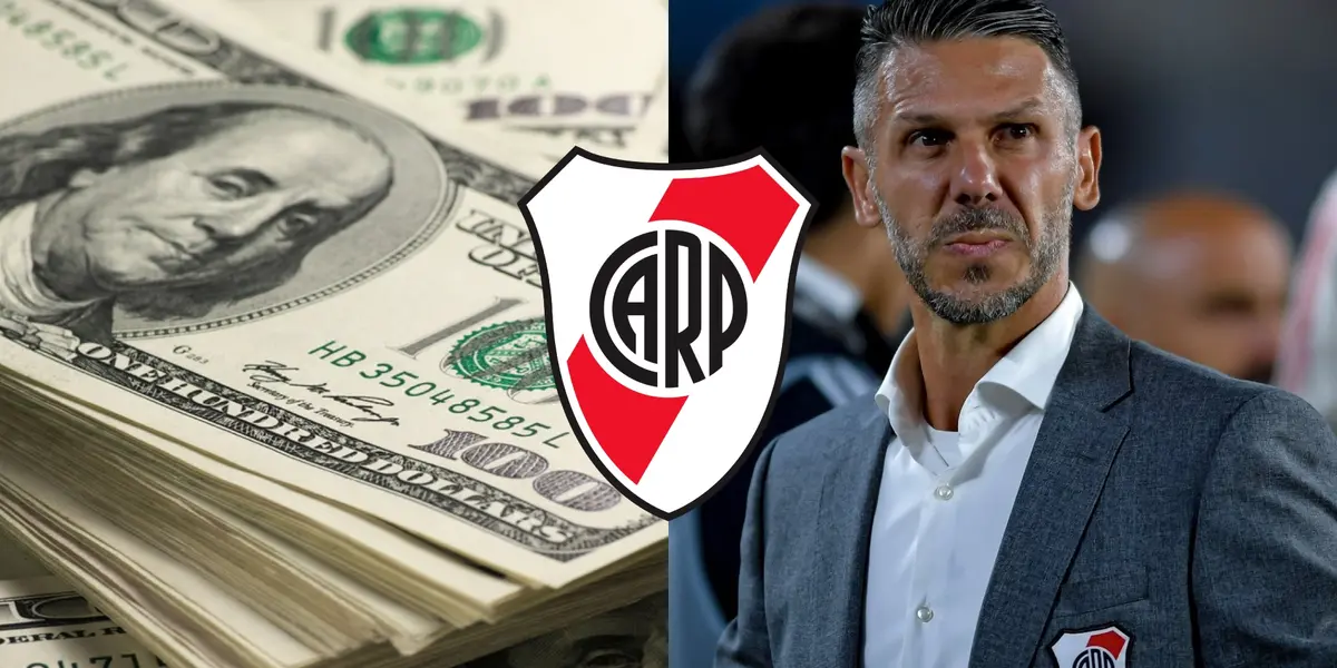 Martín Demichelis y fajo de billetes