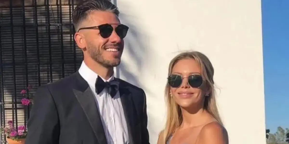 Martín Demichelis y su esposa, Evangelina Anderson.