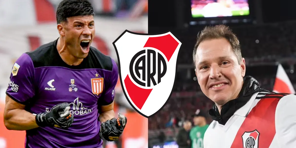 Matías Mansilla con la camiseta de Estudiantes y a su lado Jorge Brito.