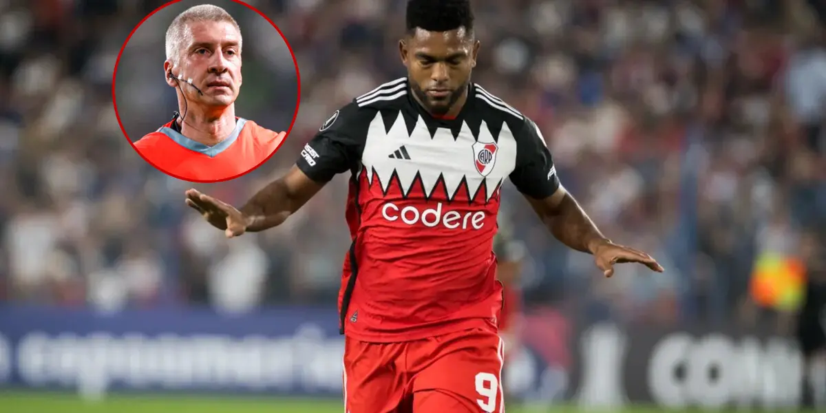 Miguel Borja tras su gol ante Nacional.