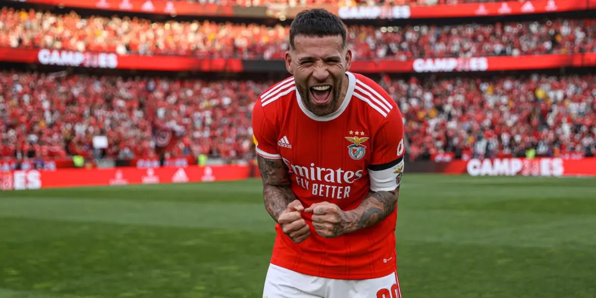Nicolás Otamendi celebrando en Benfica