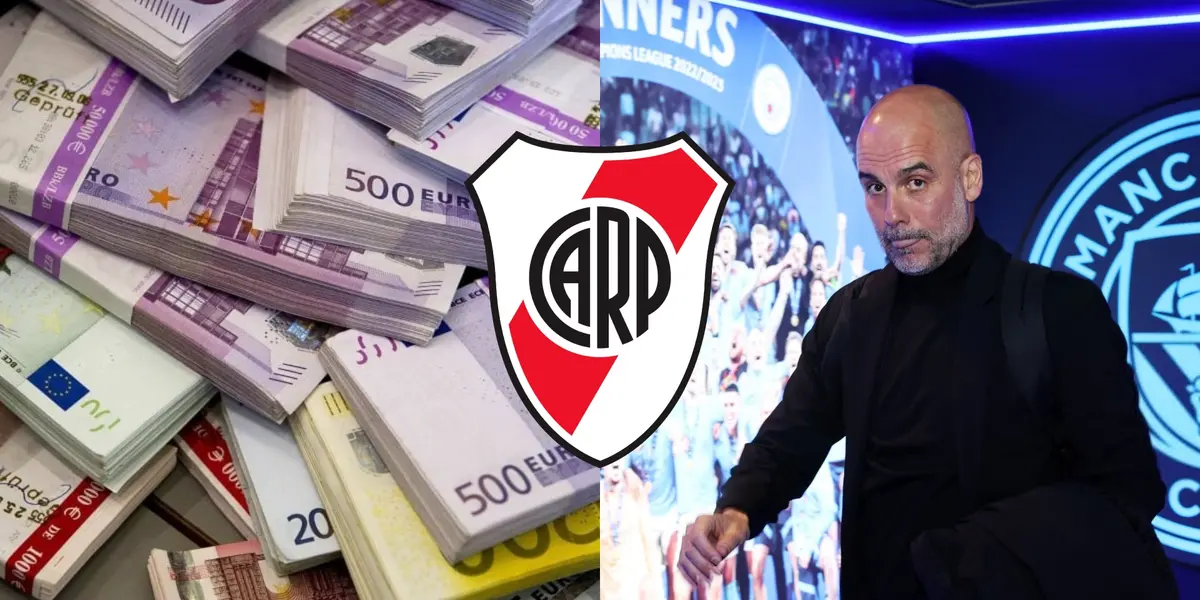 Pep Guardiola y fajo de billetes