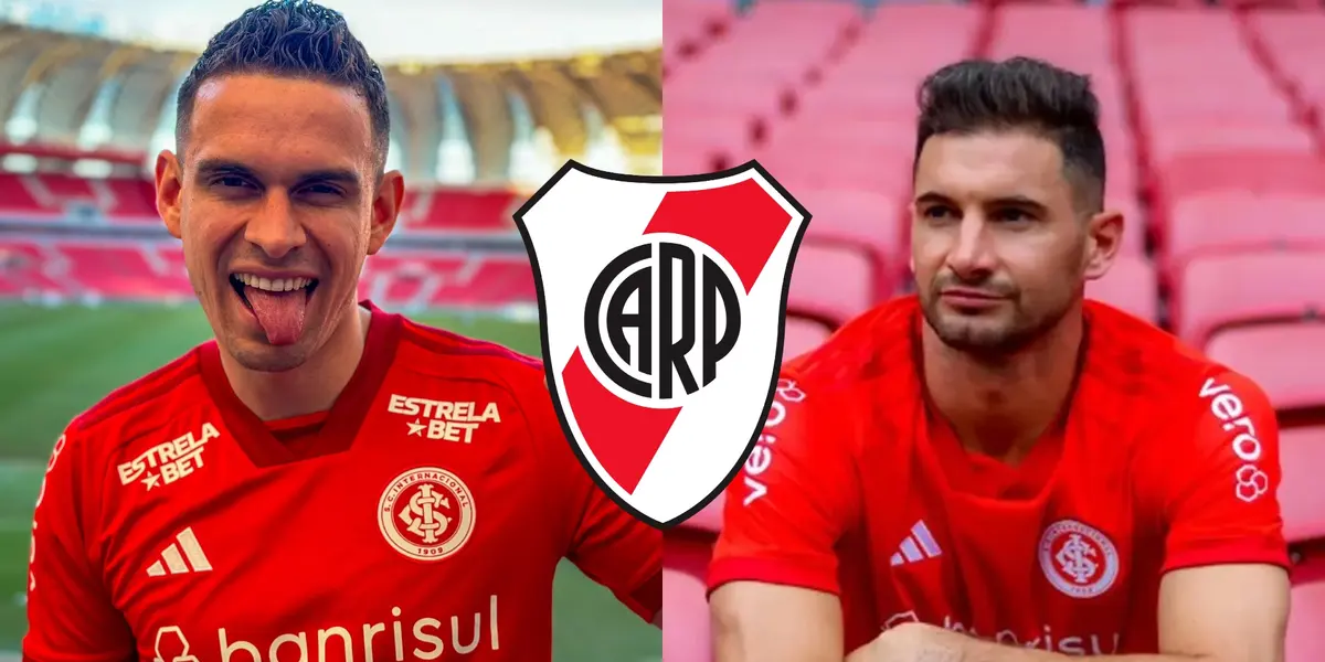 Rafael Santos Borré y Lucas Alario, Inter de Porto Alegre.