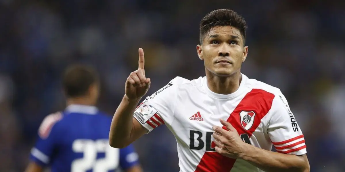 Teófilo Gutiérrez festejando su gol en River en 2015